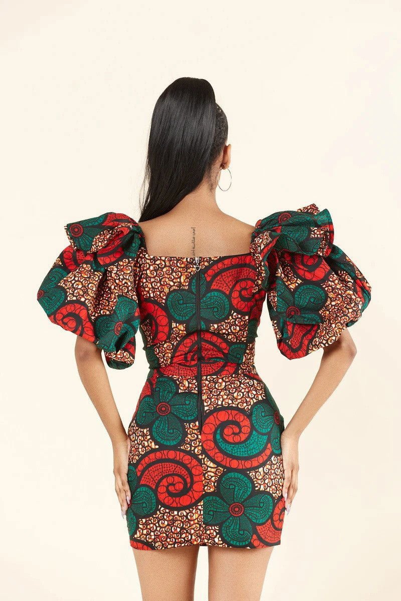 LovelyRLovely LovelyRLovely Women's Sexy Lotus Leaf La LovelyRLovely Women's Sexy Lotus Leaf Lantern Sleeve Dress