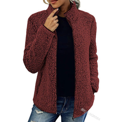 LovelyRLovely LovelyRLovely Women's Stand Collar Sweat Wine Red / L LovelyRLovely Women's Stand Collar Sweater