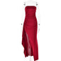 LovelyRLovely LovelyRLovely Women's Strapless Split Lo Wine Red / L LovelyRLovely Women's Strapless Split Long Dress