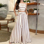 LovelyRLovely LovelyRLovely Women's Striped Print Skir Camel / L LovelyRLovely Women's Striped Print Skirt Suit