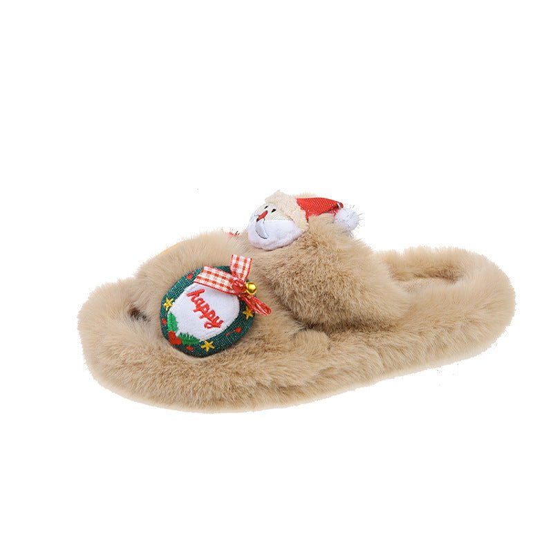 LovelyRLovely LovelyRLovely Women's Suede Cute Christm LovelyRLovely Women's Suede Cute Christmas Cartoon Slippers