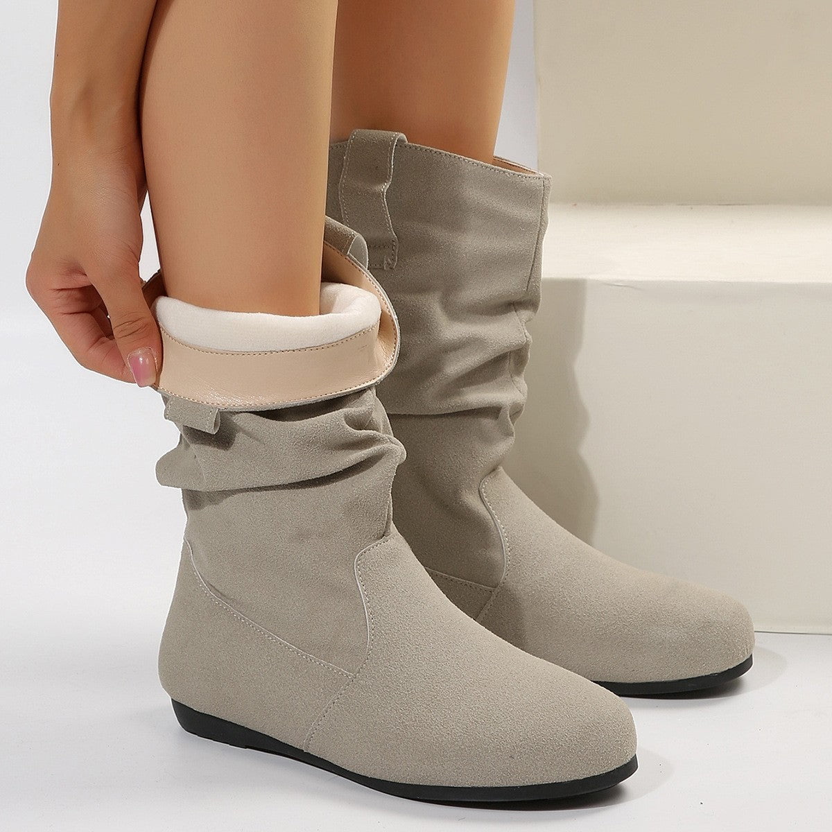 LovelyRLovely LovelyRLovely Women's Suede Mid-calf Boo Grey / 36. LovelyRLovely Women's Suede Mid-calf Boot