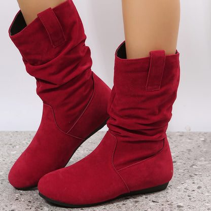 LovelyRLovely LovelyRLovely Women's Suede Mid-calf Boo Red / 36. LovelyRLovely Women's Suede Mid-calf Boot