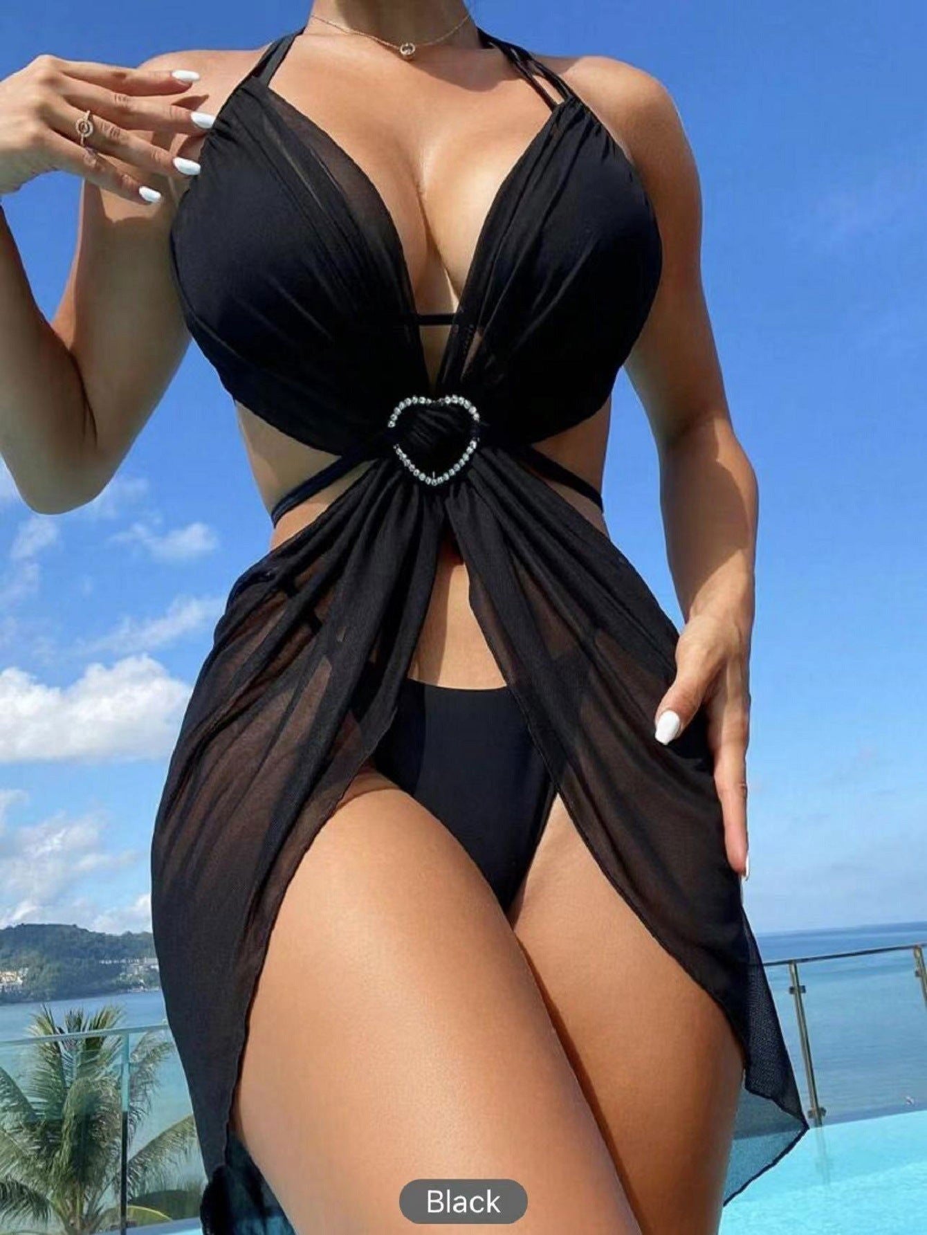 LovelyRLovely LovelyRLovely Women's Three-piece Bikini Black / L LovelyRLovely Women's Three-piece Bikini