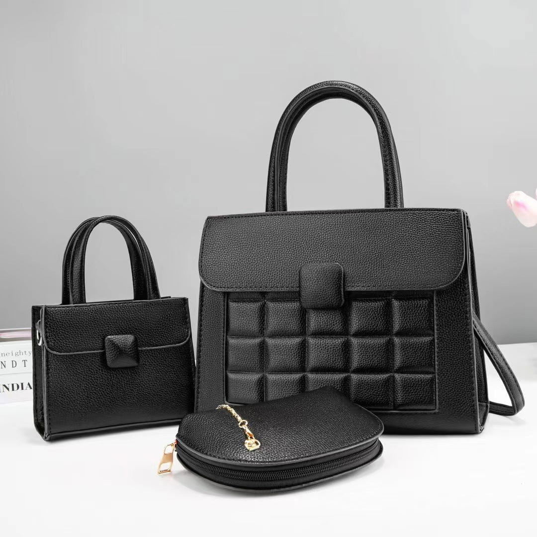 LovelyRLovely LovelyRLovely Women's Three-piece Versat Black / 30 × 12 × 22cm LovelyRLovely Women's Three-piece Versatile Handbag Set