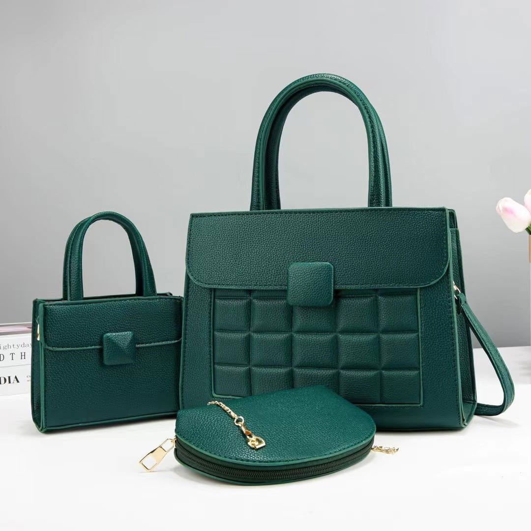 LovelyRLovely LovelyRLovely Women's Three-piece Versat Green / 30 × 12 × 22cm LovelyRLovely Women's Three-piece Versatile Handbag Set