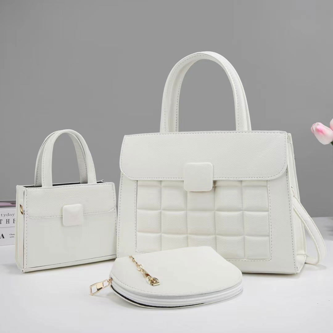 LovelyRLovely LovelyRLovely Women's Three-piece Versat White / 30 × 12 × 22cm LovelyRLovely Women's Three-piece Versatile Handbag Set