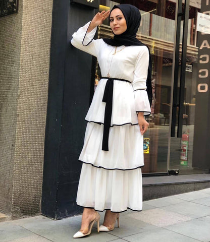 LovelyRLovely LovelyRLovely Women's Turkish Muslim Dre White / 2XL LovelyRLovely Women's Turkish Muslim Dress