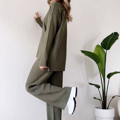 LovelyRLovely LovelyRLovely Women's Turtleneck Top And Green / L LovelyRLovely Women's Turtleneck Top And Trousers Suit