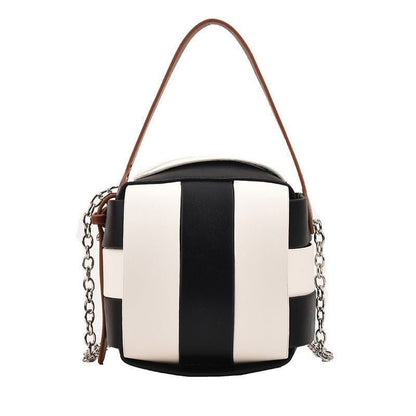 LovelyRLovely LovelyRLovely Women's Vintage Spliced Ha Black white LovelyRLovely Women's Vintage Spliced Handbag