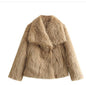 LovelyRLovely LovelyRLovely Women's Winter Plush Coat Camel / L LovelyRLovely Women's Winter Plush Coat