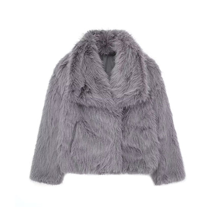 LovelyRLovely LovelyRLovely Women's Winter Plush Coat Gray / L LovelyRLovely Women's Winter Plush Coat