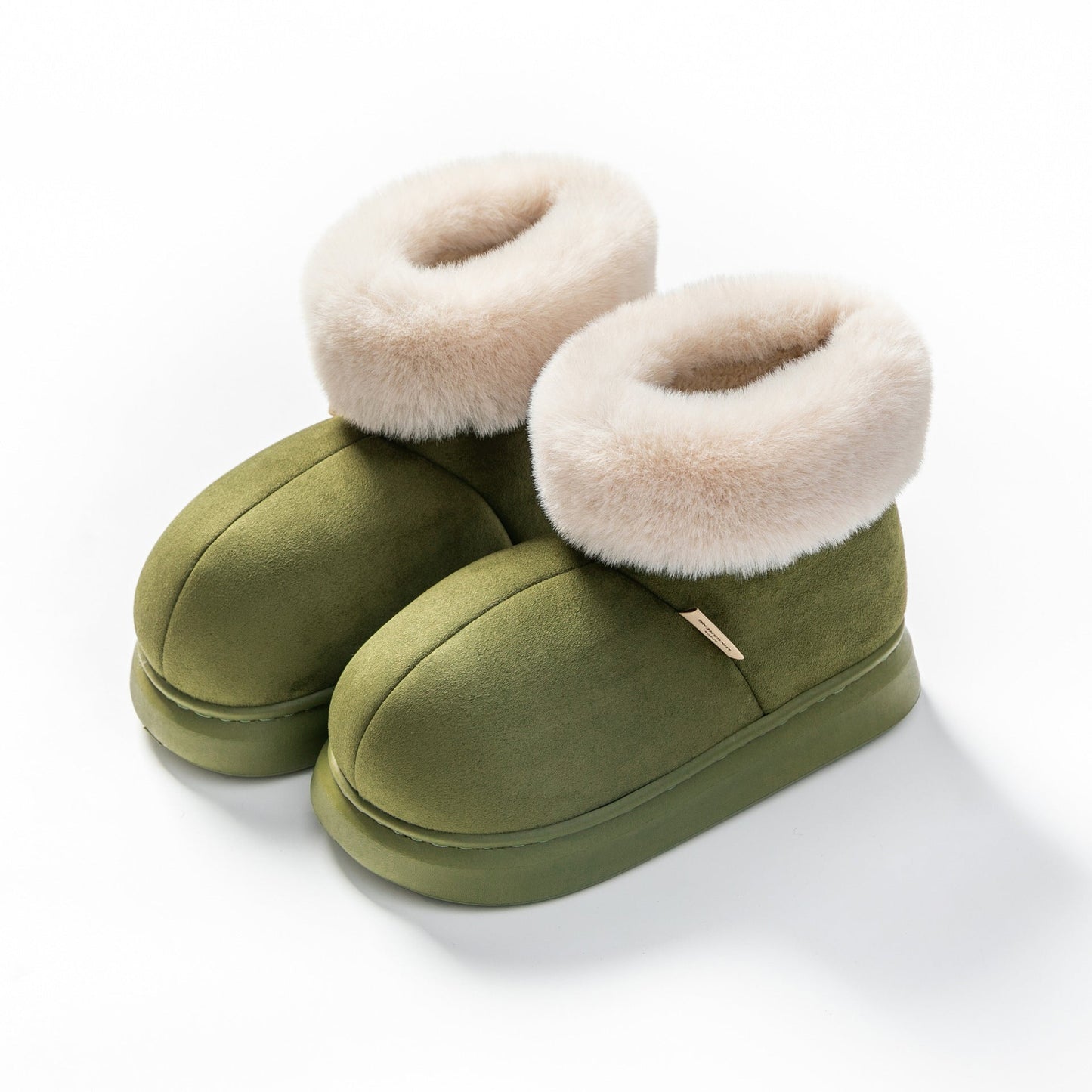 LovelyRLovely LovelyRLovely Women's Winter Thick-Soled Green / 36to37 LovelyRLovely Women's Winter Thick-Soled Cotton Fur Ankle Boots