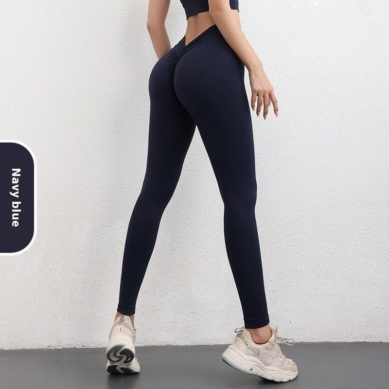 LovelyRLovely LovelyRLovely Women V-shaped Yoga Pants Navy Blue / L LovelyRLovely Women V-shaped Yoga Pants