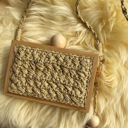 LovelyRLovely LovelyRLovely Wooden Frame Straw Bag LovelyRLovely Wooden Frame Straw Bag