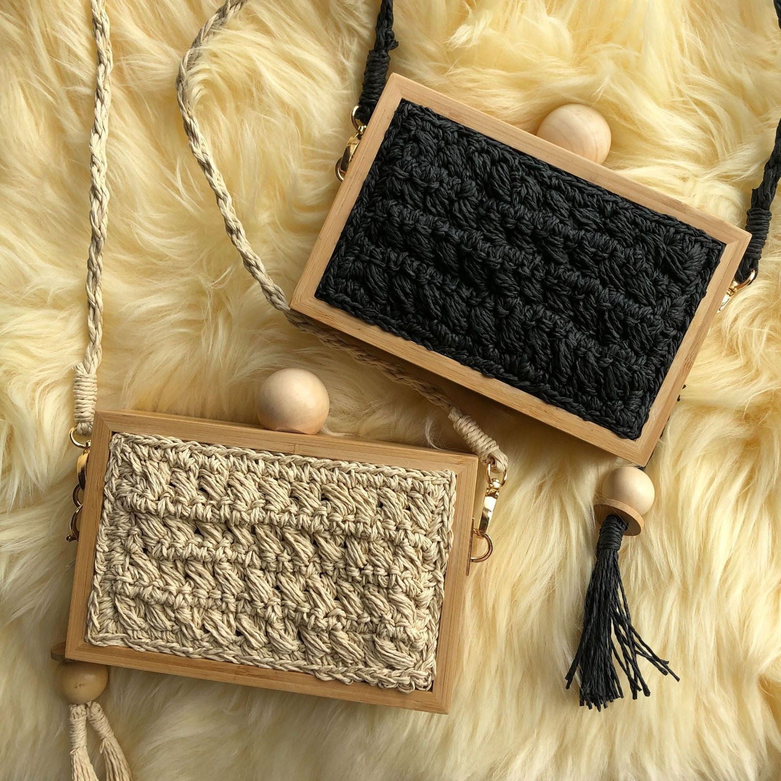 LovelyRLovely LovelyRLovely Wooden Frame Straw Bag LovelyRLovely Wooden Frame Straw Bag