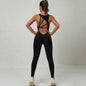 LovelyRLovely LovelyRLovely Yoga Jumpsuit V-shaped Bac Black / L LovelyRLovely Yoga Jumpsuit V-shaped Back Stretch Tight