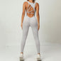 LovelyRLovely LovelyRLovely Yoga Jumpsuit V-shaped Bac Light Grey / L LovelyRLovely Yoga Jumpsuit V-shaped Back Stretch Tight