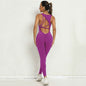 LovelyRLovely LovelyRLovely Yoga Jumpsuit V-shaped Bac Purple / L LovelyRLovely Yoga Jumpsuit V-shaped Back Stretch Tight