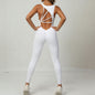 LovelyRLovely LovelyRLovely Yoga Jumpsuit V-shaped Bac White / L LovelyRLovely Yoga Jumpsuit V-shaped Back Stretch Tight