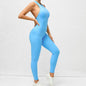 LovelyRLovely LovelyRLovely Zippered Yoga Jumpsuit Blue / L LovelyRLovely Zippered Yoga Jumpsuit