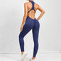 LovelyRLovely LovelyRLovely Zippered Yoga Jumpsuit Navy Blue / L LovelyRLovely Zippered Yoga Jumpsuit