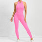 LovelyRLovely LovelyRLovely Zippered Yoga Jumpsuit Pink / L LovelyRLovely Zippered Yoga Jumpsuit