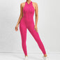 LovelyRLovely LovelyRLovely Zippered Yoga Jumpsuit Rose Red / L LovelyRLovely Zippered Yoga Jumpsuit