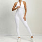 LovelyRLovely LovelyRLovely Zippered Yoga Jumpsuit White / L LovelyRLovely Zippered Yoga Jumpsuit