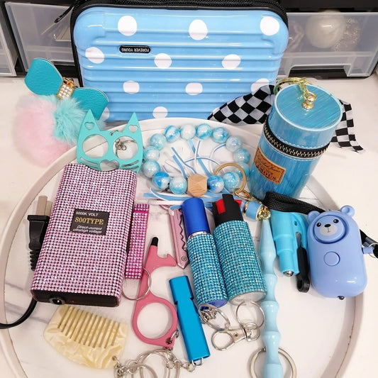 LovelyRLovely LovelyRLovely16 PCS Baby Blue And Pink K Sky Blue and Pink LovelyRLovely16 PCS Baby Blue And Pink Keychain Set