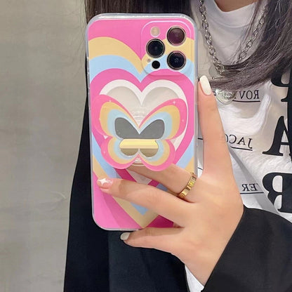 LovelyRLovely LovelyRLovey Color Butterfly Phone Case Light pink / Mobile phone case and bracket / IPhone 12promax LovelyRLovey Butterfly Phone Case With Pop-Socket