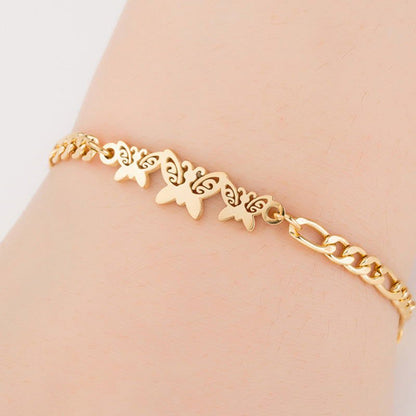 LovelyRLovely LovelyRLovey Gold Color Charms Bracele Butterfly LovelyRLovey Gold Color Charms Bracelet