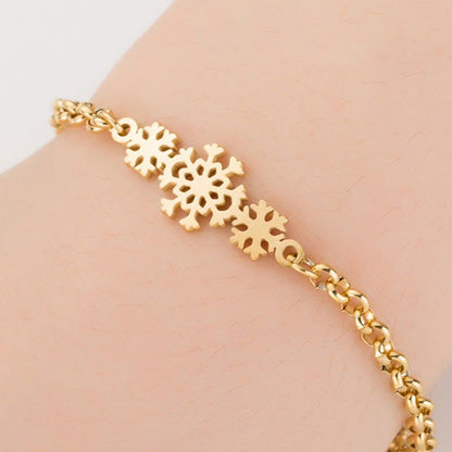 LovelyRLovely LovelyRLovey Gold Color Charms Bracele Snowflake LovelyRLovey Gold Color Charms Bracelet