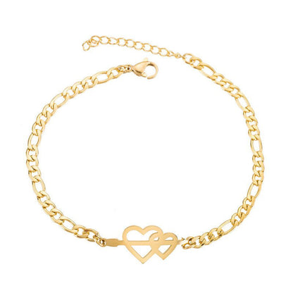 LovelyRLovely LovelyRLovey Gold Color Charms Bracele Two love LovelyRLovey Gold Color Charms Bracelet