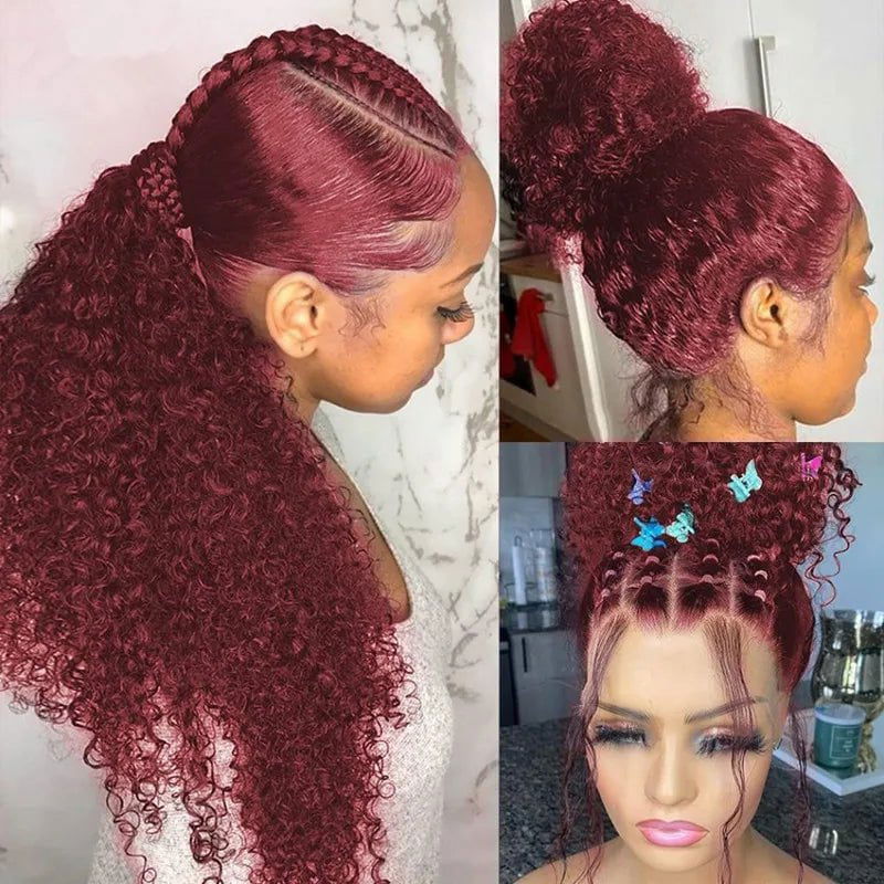 LovelyRLovely LovelyRLovly 180% Density Glueless Burgundy Pre=plucked Lace Front Wig LovelyRLovly 180% Glueless Burgundy Lace Front Wig