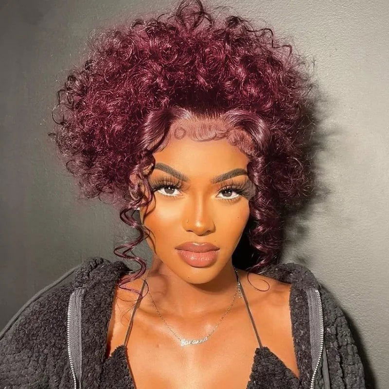 LovelyRLovely LovelyRLovly 180% Density Glueless Burgundy Pre=plucked Lace Front Wig LovelyRLovly 180% Glueless Burgundy Lace Front Wig