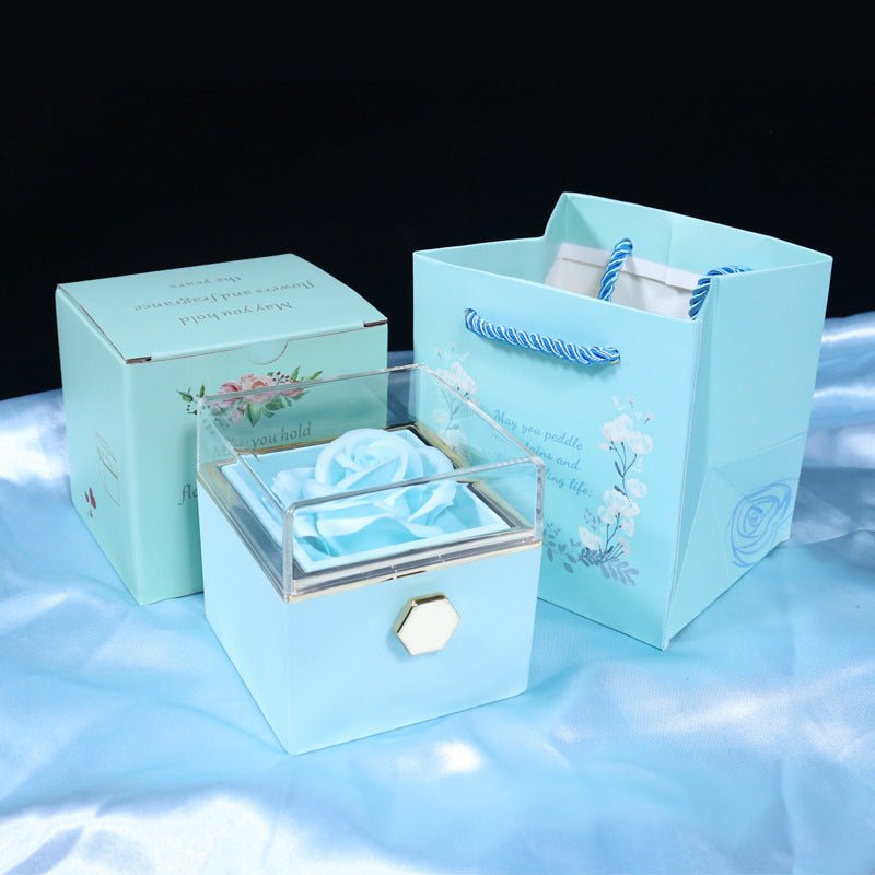 LovelyRLovely LoveyRLovely Rotating Soap Flower Rose G Lake blue LoveyRLovely Rotating Soap Flower Rose Gift Box