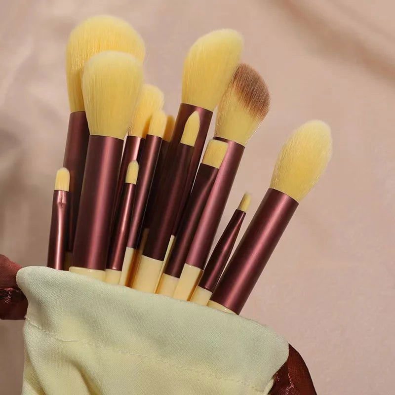 LovelyRLovely makeup brush 13pcs yellow bag LovelyRLovely Professional Makeup Brushes Set