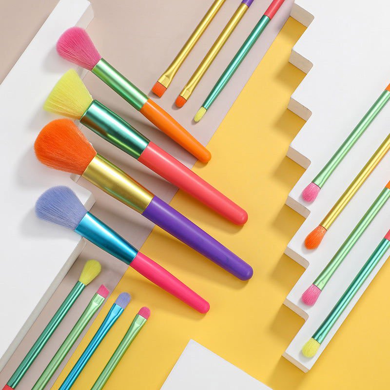 LovelyRLovely Makeup Brush Set 15pcs Multicolor Colour Color LovelyRLovely 15pcs Colourful Makeup Brush Set