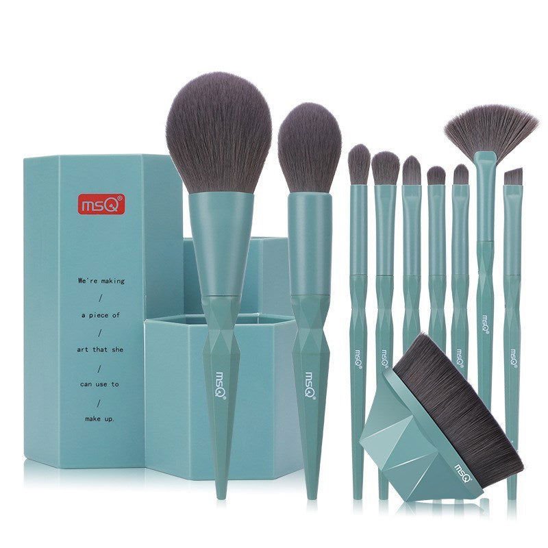 LovelyRLovely Makeup Set Brush Eye Shadow Brush Founda Green brush and bucket LovelyRLovely Full Set Eye Shadow-Foundation Makeup Brush Set