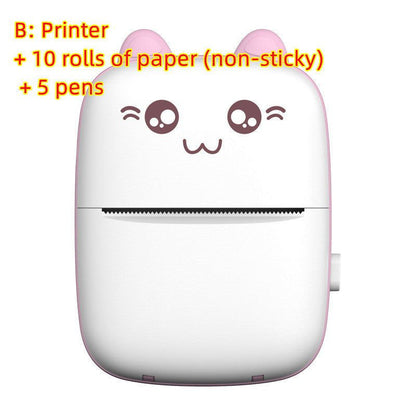 LovelyRLovely Mini Label Printer Student Pocket Portab Pink / B LovelyRLovely Pocket Mini Portable Bluetooth Printer