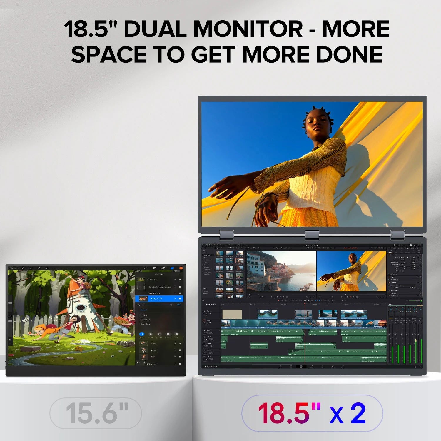 LovelyRLovely monitor LovelyRLovely 18.5" U Station Δ / Delta Plus Stacked Monitor