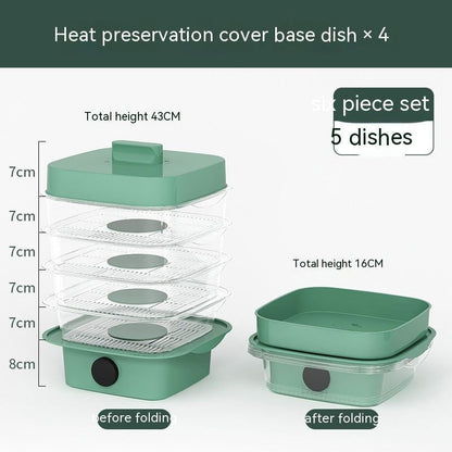 LovelyRLovely Multi-layer Transparent Stack Cooking Ho D / Green LovelyRLovely Multi-layer Transparent Stack Cooking Hood Steamer