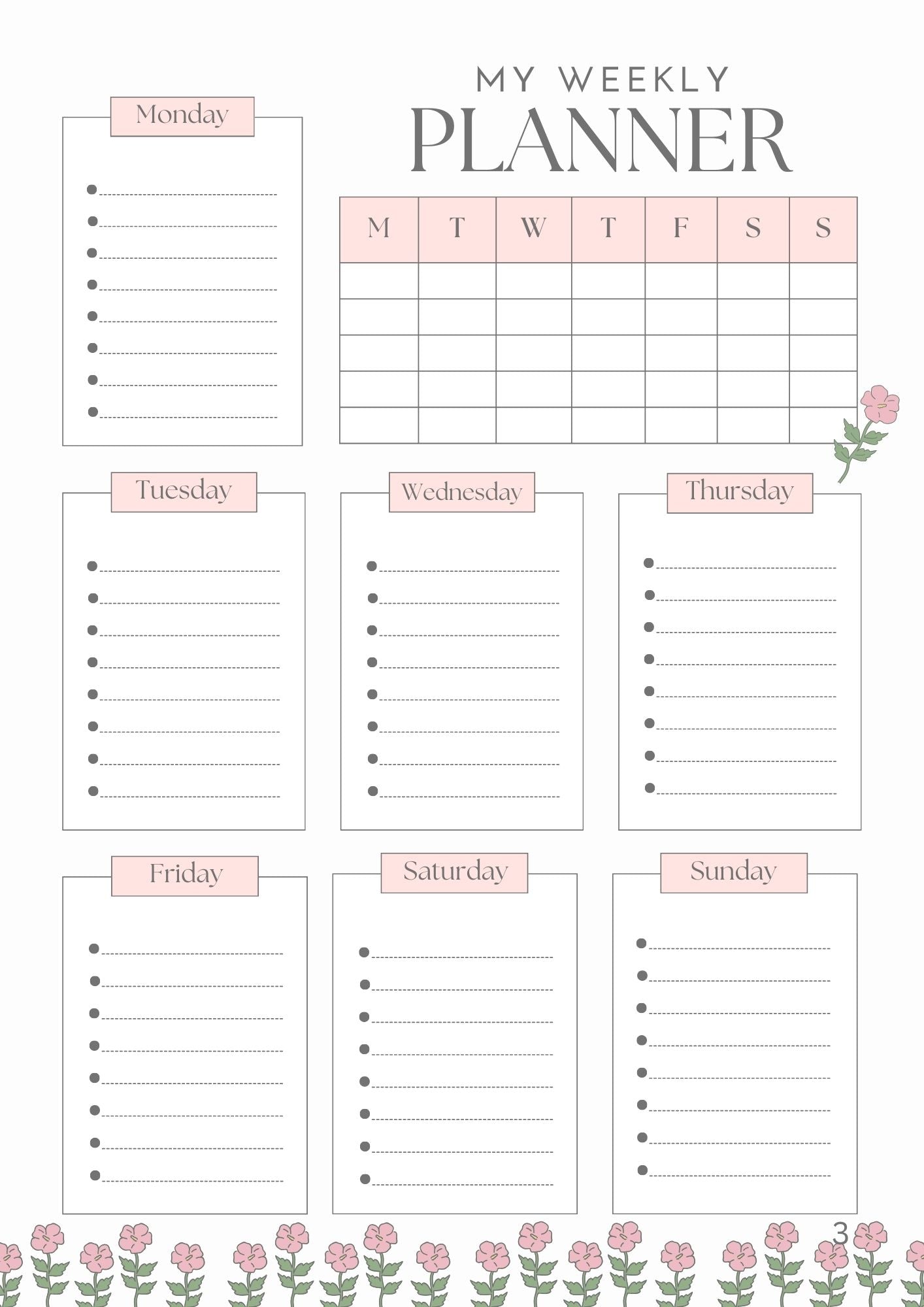 LovelyRLovely My Weekly Planner My Weekly Planner