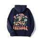 LovelyRLovely Navy Blue / L Plus Size Loose Mushroom Slogan Hoodie