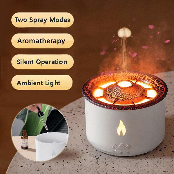 LovelyRLovely New Creative Ultrasonic Essential Oil Hu LovelyRLovely New Creative Ultrasonic Essential Oil Volcano Aromatherapy Spray Jellyfish Air Flame Humidifier Diffuser