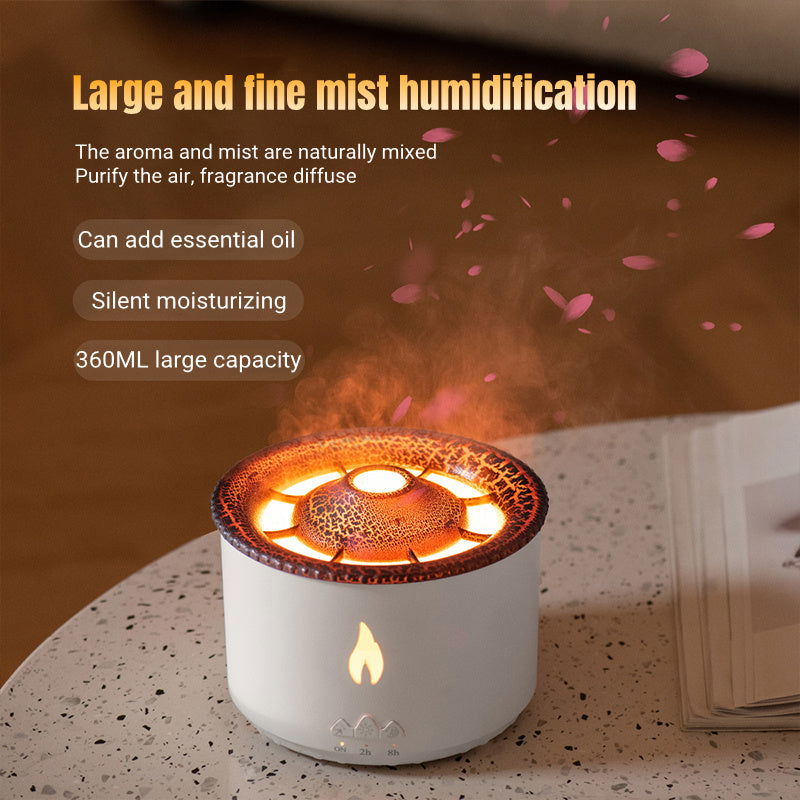 LovelyRLovely New Creative Ultrasonic Essential Oil Hu LovelyRLovely New Creative Ultrasonic Essential Oil Volcano Aromatherapy Spray Jellyfish Air Flame Humidifier Diffuser