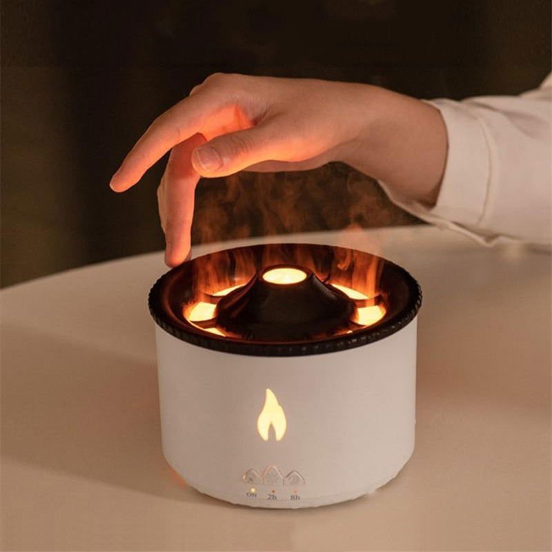 LovelyRLovely New Creative Ultrasonic Essential Oil Hu LovelyRLovely New Creative Ultrasonic Essential Oil Volcano Aromatherapy Spray Jellyfish Air Flame Humidifier Diffuser