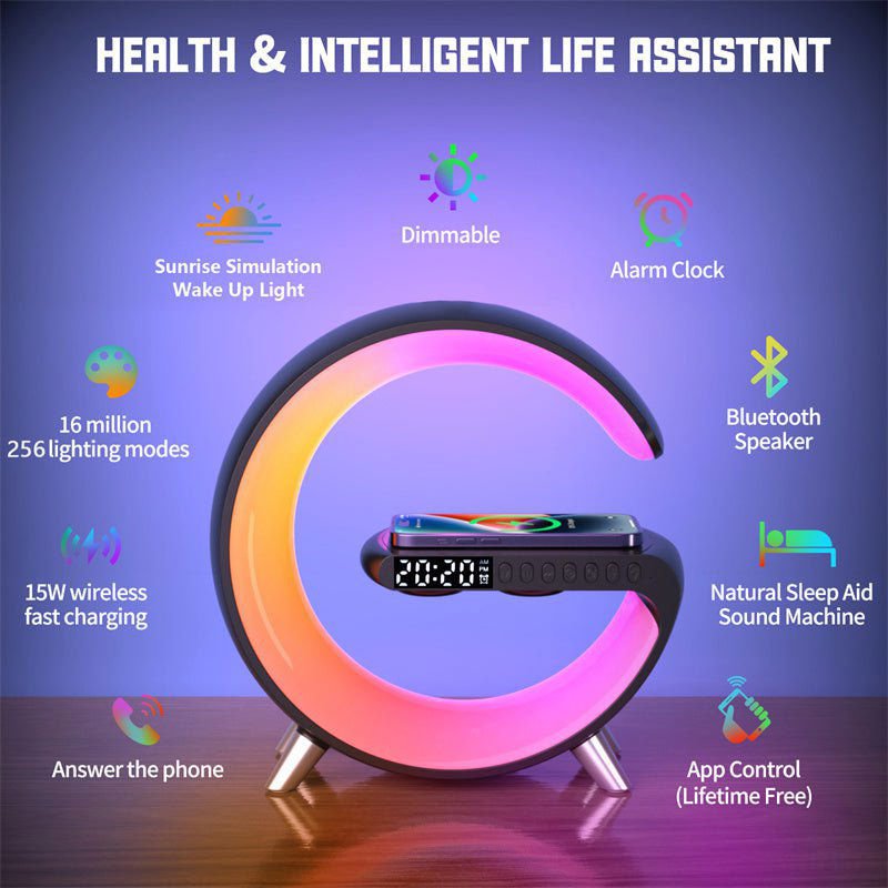 LovelyRLovely New Intelligent G Shaped LED Bluetooth S LovelyRLovely G-Shaped LED Bluetooth Speaker Charger