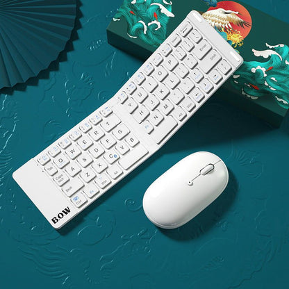 LovelyRLovely New Style Folding Bluetooth Keyboard And Elegant white keyboard and mou / USB LovelyRLovely New Style Folding Bluetooth Keyboard And Mouse Set